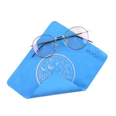 China Custom Viable Logo Print Microfiber Cleaning Glasses Cloth, Hot Silver White Blue Microfiber Printed Sunglasses Cleaning Cloth For Lens for sale