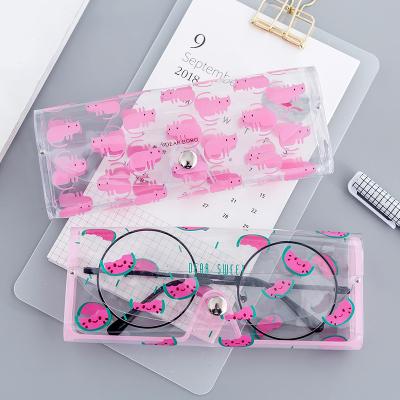 China Fashionable .eco-friendly Custom Logo Cute Transparent PVC Sunglasses Case With Kids Packing Glasses for sale