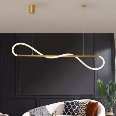 China Modern contemporary simple material hotel restaurant silicone personality brass chandelier for sale