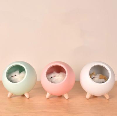 China Creative Kitty Hamster Desktop Atmosphere Led Pet Bedroom Night Light Manufacturer Supply Rechargeable Bedroom Modern Bedside Light for sale