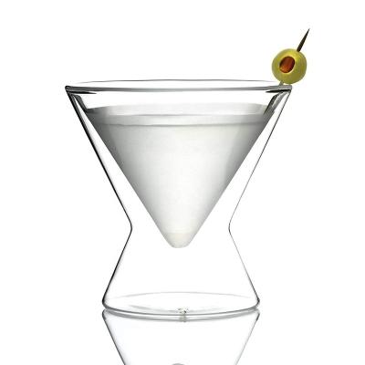 China Dragon Glassware Martini Glasses Stemless Safe And Eco-Friendly Food Grade Insulating Double Walled Cocktail Glasses for sale