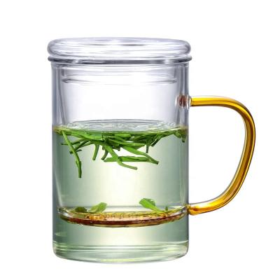 China Perfec Infuser Tea Cup Borosilicate Glass Viable Tea Cup With Lid And Glass Infuser Basket For Office And Home Uses for sale