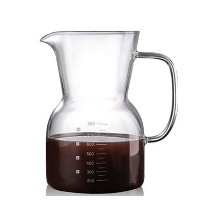 China Sustainable LOGO Handmade Kitchen Using High Borosilicate Glass Custom Coffee Pot Pour Over Coffee Maker for sale