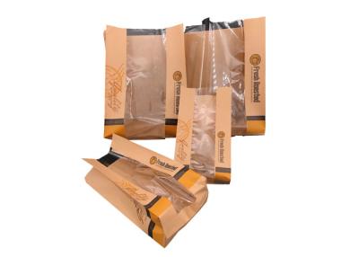 China Recycled Greaseproof Food Grade Kraft Paper Bags Press Varnishing ODM Service for sale