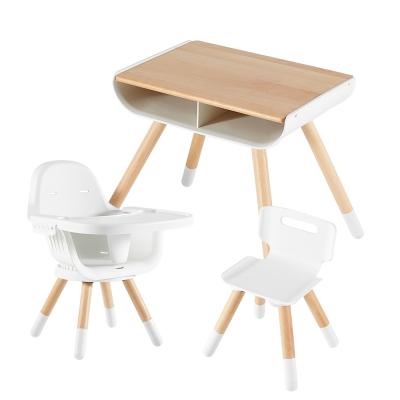 China Eco-Friendly Quality Eco-Friendly Baby Size Study Solid Wood Table and Chair Set for sale