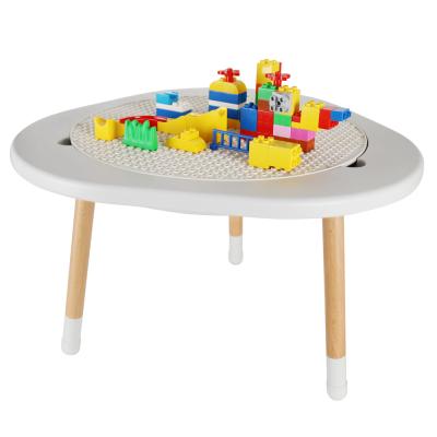 China High Quality Eco Friendly Whiteboard Baby Eco - Friendly Bricks And Solid Wood Playing Table for sale