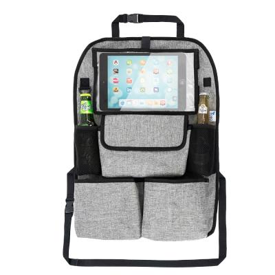 China Hot Amazon Style Oxford Car Backseat Large Volume For Back Seat Organizer With Tablet Holder for sale