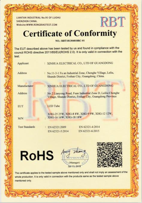 RoHS - Xinhua Electrical Co., Ltd. Of Guangdong