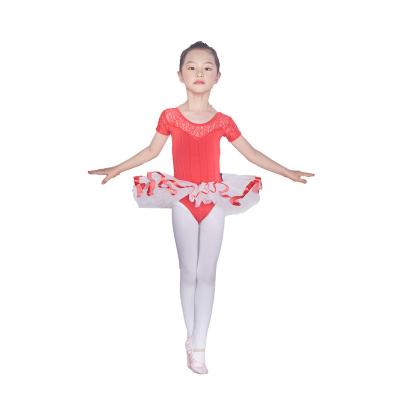 China Red Fashion Wear Competition Wear Breathable Clothing 2021 Rhythmic Gymnastics Clothing 110-160CM for sale