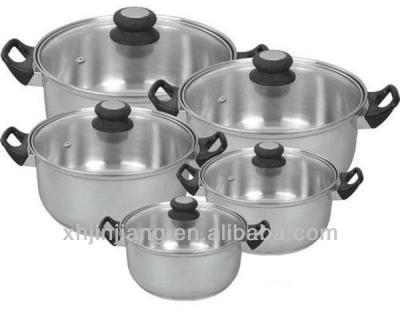 China Double Bottom Pot Stainless Steel Sustainable Cooking Pot 5 Pieces Magnetic Cookware Set Cooking Pot for sale