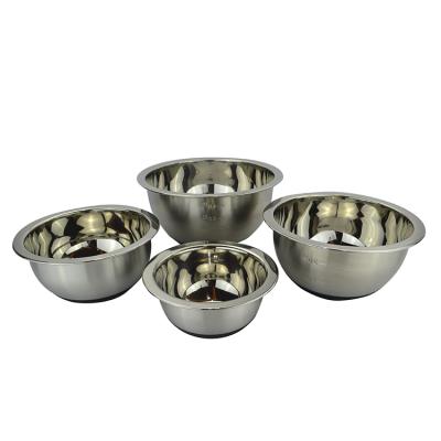 China Sustainable Stainless Steel Mixing Bowls With Lids Nesting Stackable Bowl Set Round Shaped Salad Bowl for sale