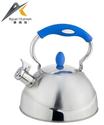 China Sustainable Motion Handle Stainless Steel Water Whistling Kettle for sale