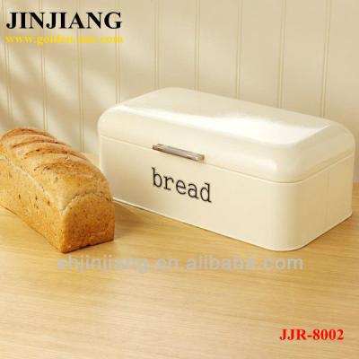 China Freshness Retention Cream Spray Power Square Iron White Bread Bin With Screen Print for sale