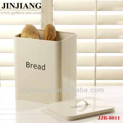 China Freshness Preservation Cream Spray Power Square Iron White Bread Bin for sale