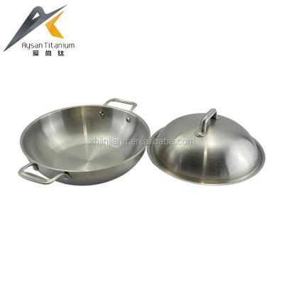 China Viable Hot Sale Chinese Wok Pan Stainless Steel Wok With Handles for sale