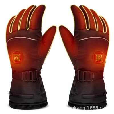 China Comfortable Winter 3 Electric Enthusiast Levels Temperature Control Hand Warmers Thermal Ski Battery Heat Motorcycle Recycling Riding Gloves for sale