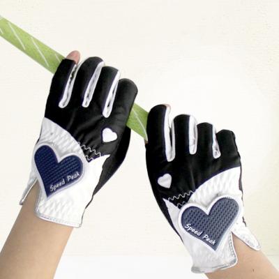 China Women Golf Gloves Breathable Soft Mesh Golf Premium Golf Glove Half Finger Gloves for sale