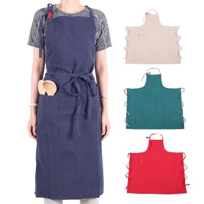 China Japanese Style Durable Custom Unisex Kitchen Cooking Baking Canvas Apron for sale