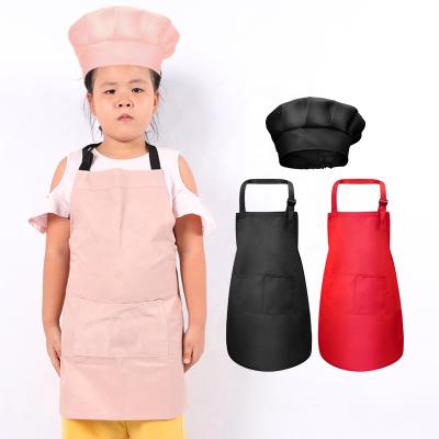 China CHANGRONG Durable Custom Adjustable Cooking Baking Paint Apron And Hat Set Kitchen Bib Kids for sale