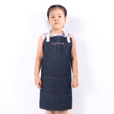 China CHANGRONG Durable Custom Denim Children Kids Craft Painting Garden Apron for sale