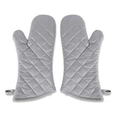 China Gray Heat Resistant Kitchen Oven Custom Heat Resistant Cooking Gloves for sale