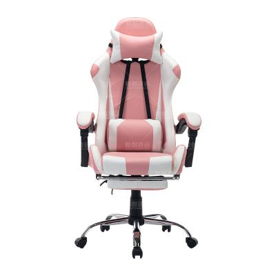 China PU Leather Pink And White Gaming Chair Ergonomic Computer Gaming Chair Girl Office Computer Chair en venta