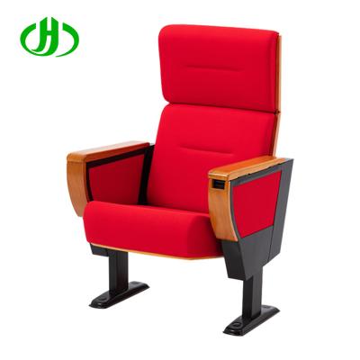 China Wholesale china factory supply luxury fabric church seats and auditorium chairs with wooden writing table pad for sale