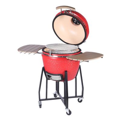 China Easily Assembled Ceramic Outdoor Baffle Thermometer Parrilla Kamado BBQ Kitchen Egg Kamado Grill 21 22 Inch for sale