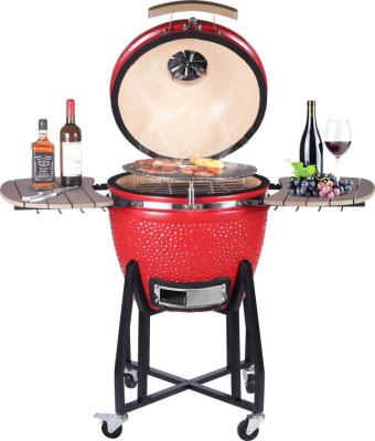 China Easily Assembled Outdoor Vegetable Garden Pizza 21 Inch Ceramic Barbecue Kamado Grill Charcoal BBQ Grills for sale