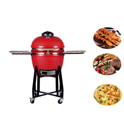 China Chinese Wholesale Easily Assembled Party Camping Grill 22 Inch Outdoor Egg Shaped Kamado Grill Charcoal BBQ Smoker Kamado for sale