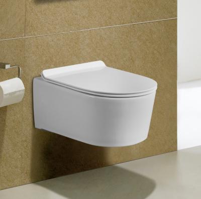 China Hung Toilet Ware Ce Watermark Vitreous China Slim Wall Design Tornado Cover Tank Cover New Rimless Sanitary Ware Toilet For Wholesale for sale