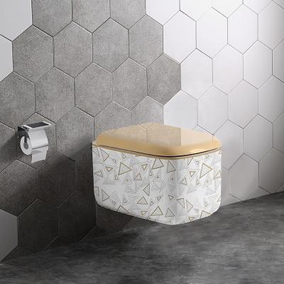 China Automatic Operation Toilet Bowl Wall Hung Square Toilet Bowl Sanitary Ware Ceramic Toilet Bowl Bathroom for sale