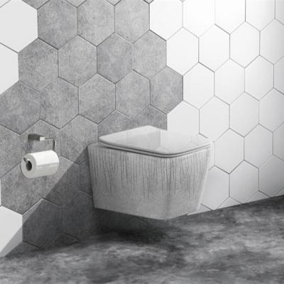 China Automatic Operation Gravity Color Wall Hung Toilet Rimless Ceramic Square Flush Wall for sale