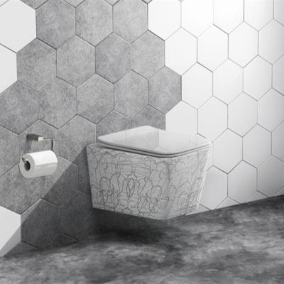 China Automatic Operation China Color Wall Wholesale Hung Mounted Toilet Bathroom Square Shape Wall Hung Toilet for sale