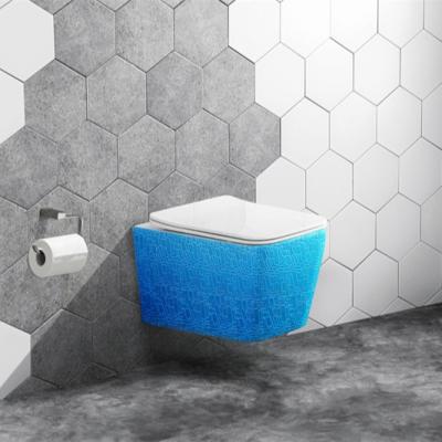 China Chinese Wall Hung Wc Toilet Girl Color Wc Automatic Operation Ceramic Toilet Rimless Sanitary Ware Wall Mounted for sale