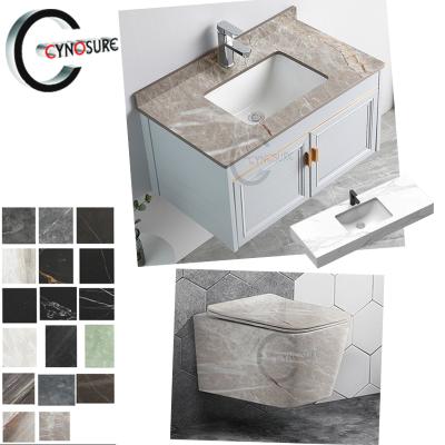 China Hidden Tank Optional Style Bathroom Toilet And Marble Finish Ceramic Basin Set for sale