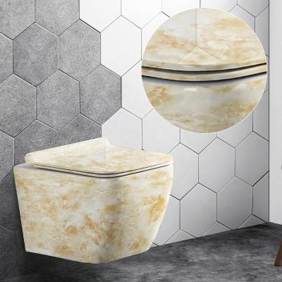 China Concealed Tank Top Wall Hung Modern Marble Toilet P Trap Tankless Ceramic Toilet Dresser for sale