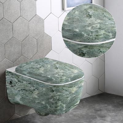 China Professional Hidden Cistern Supplier Wholesale Customize Ceramic Marble Square Rimless Shower Toilet Wall Hung P Trap Toiletry Product for sale