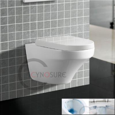 China New Design Round Wall Tank Hidden Rimless Hung Toilet Bathroom Sanitary Ware Wall Mounted Toilet for sale