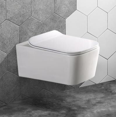 China Soft Closing Washdown Wall-hung Bathroom Toilet Available Non-rimless and Rimless Concealed Cistern Sets Modern Toilet for sale