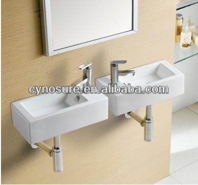 China Eco-Friendly Suit Wash Basin Eco-friendly Ceramic Two Piece Nano Coating Small Rectangular Wall Hung Basin for sale