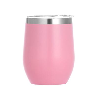 China Durable Stainless Steel Wall Vacuum Travel Mug 12oz Double Wine Mugs Tumbler 12oz With Lid for sale