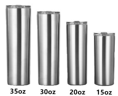 China Wholesale 30oz 20oz 15oz 12oz Sports Double Vacuum Stainless Steel Blank Sublimation Straight Tumbler Mugs for sale