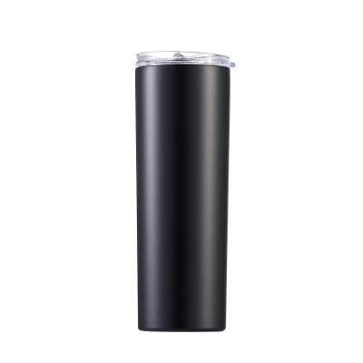 China New Sustainable Matte Black Lean 20o Vacuum Stainless Steel Tumbler Insulated Tumbler Cup With Lid for sale