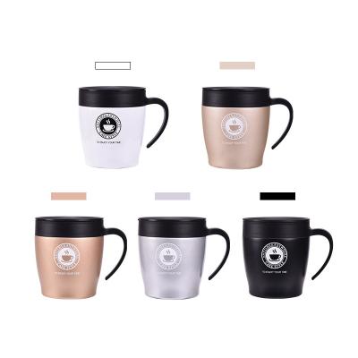 China New Sustainable Double Vacuum Stainless Steel Mug With Handle Coffee Mug And Vacuum Cup With Spoon for sale