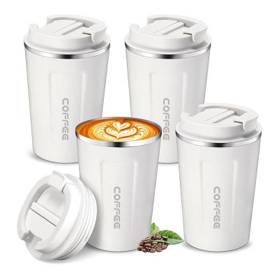 China Sustainable 380ml / 510ml Stainless Steel Coffee Cup Portable Tumbler Reusable Coffee Mugs Insulated Coffee Travel Mug with Leakproof Lid for sale