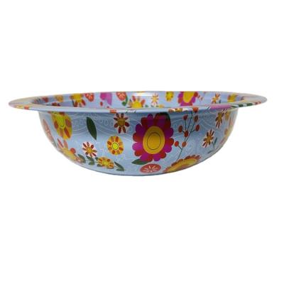 China Mordern Personalized Printed Metal Round Bowl Rice Mixing Fruit Bowls for sale