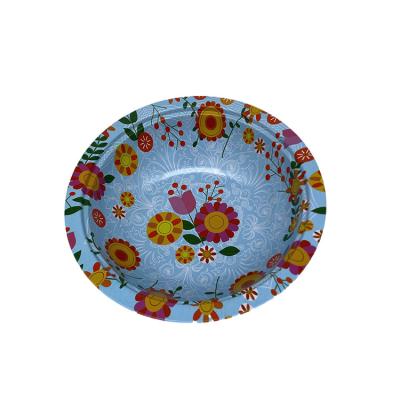 China China Viable Wholesale Custom Logo Color Printed Metal Stainless Steel Dish Bowl for sale