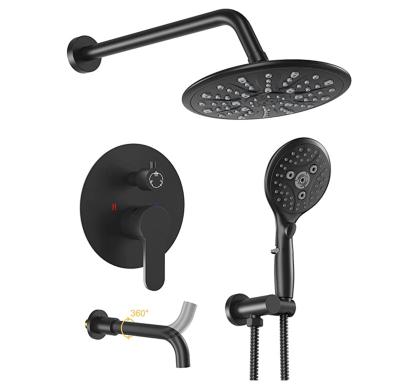 China Without Slide Bar Bath Shower Mixer New And Luxury Shower Faucet Set, Mixer Wall Mounted Shower Head, Bathroom Rain Shower Complete Set for sale