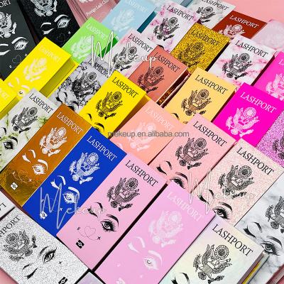 China Custom Box Colorful 100% Real 3d Mink Eyelashes Private Label Passport Eyelash 25mm Mink Lashes Passport Lash Boxes for sale